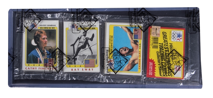 1983 Topps Olympians "Greatest Olympians" Rack Pack (45 Cards) - With Cassius Clay on Top and Jesse Owens on Back! - BBCE Certified